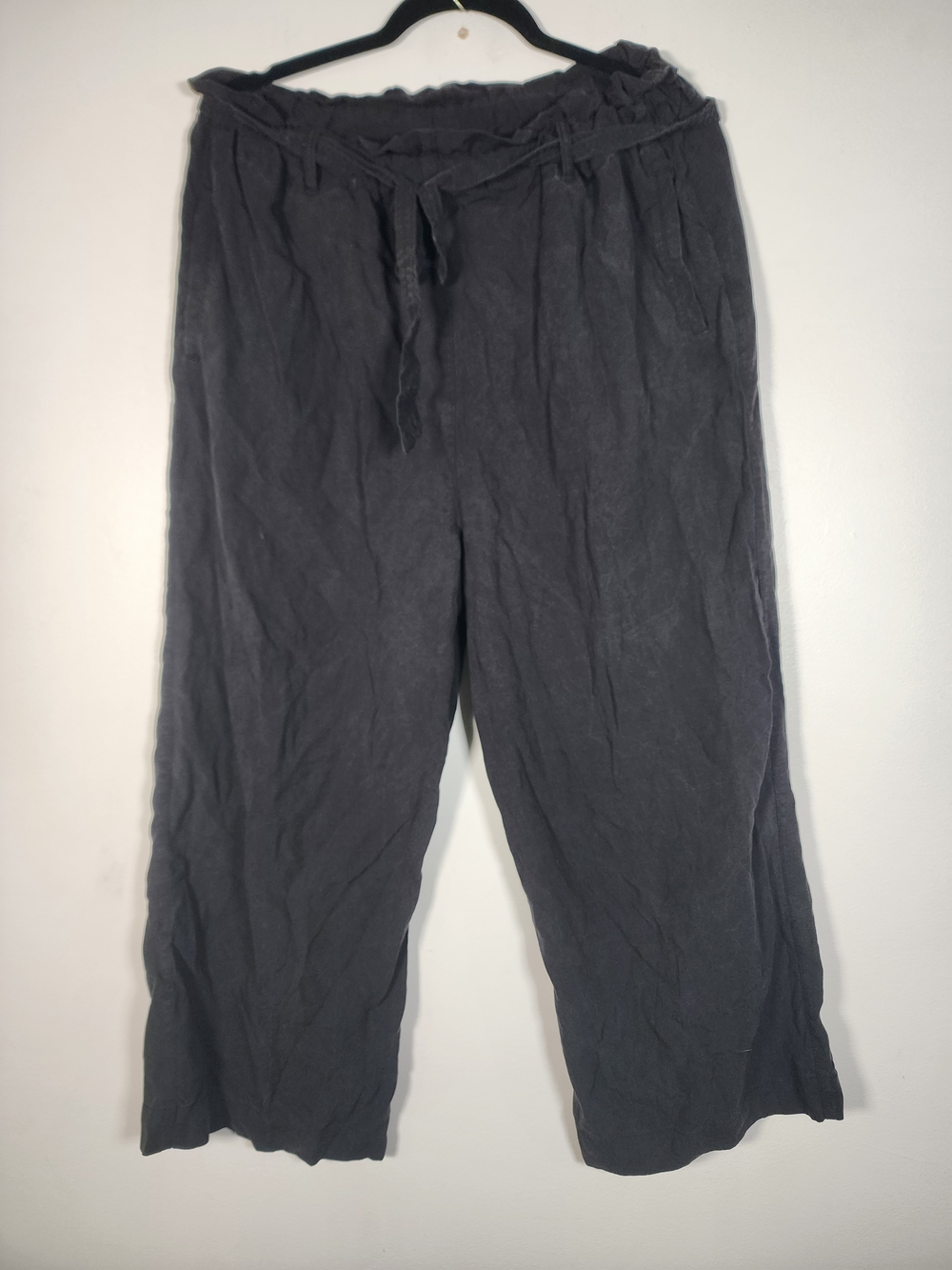 TENCEL Relaxed Fit  Drawstring Woman's Pants - Black